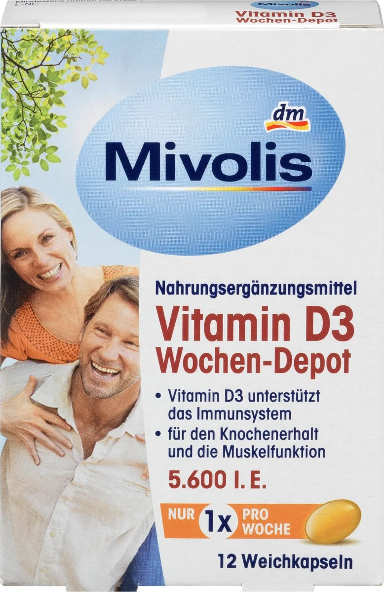 Mivolis Βιταμίνη D3 μαλακές κάψουλες 12 τεμάχια, 5 g