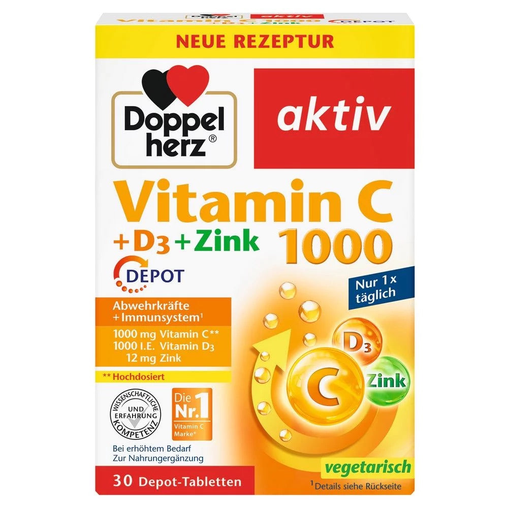 Doppelherz Βιταμίνη C + D3 ταμπλέτες 30 , 42,9 g