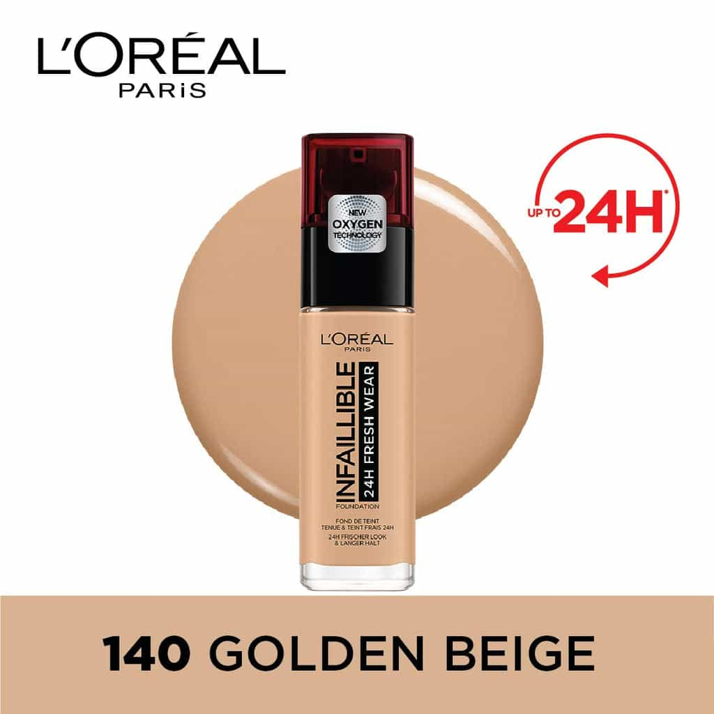 L'oreal Paris Foundation Infaillible 32H Fresh Wear, 20 Ivory, LSF 25, 30 ml