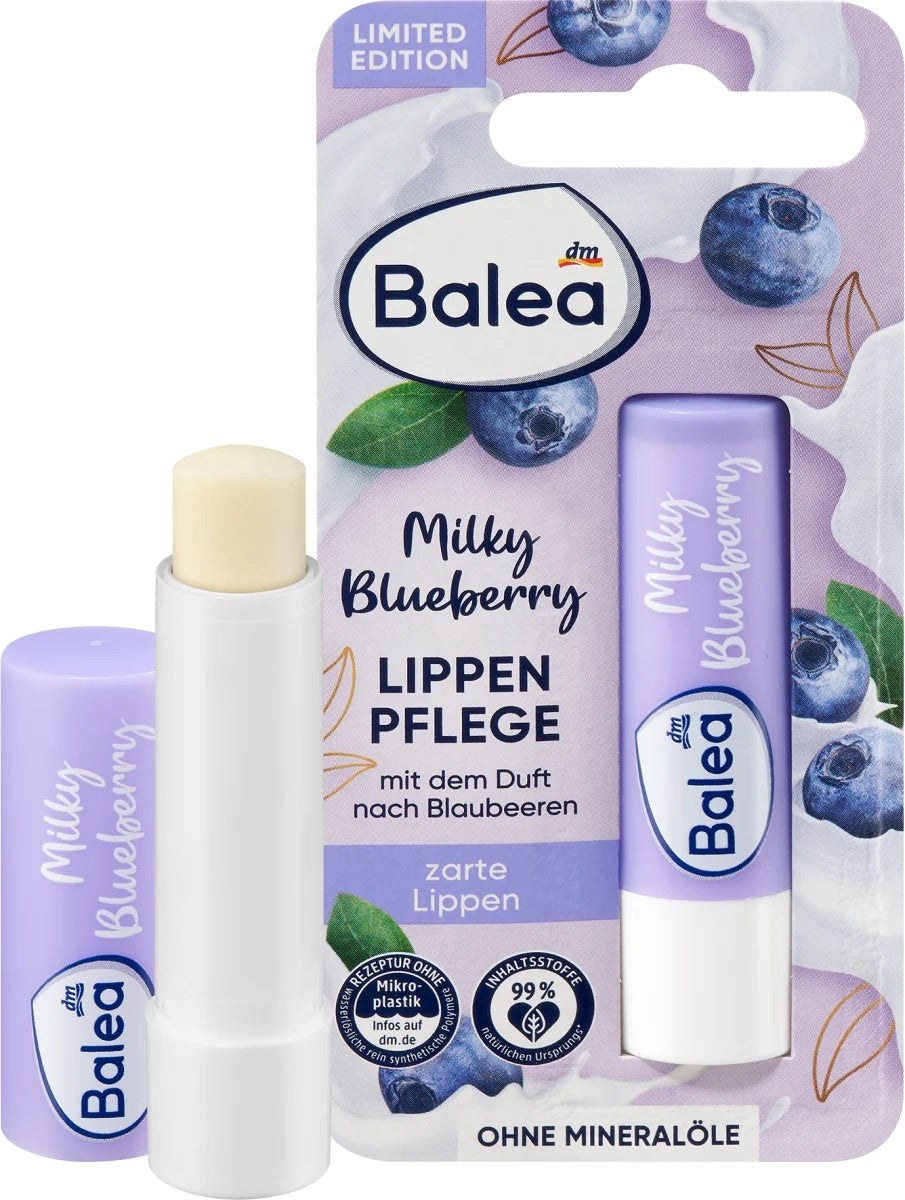 Balea Φροντίδα χειλιών Milky Blueberry, 4.8 g