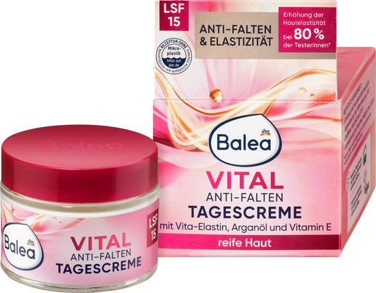 Balea Αντιρυτιδική κρέμα προσώπου Vital SPF15, 50 ml