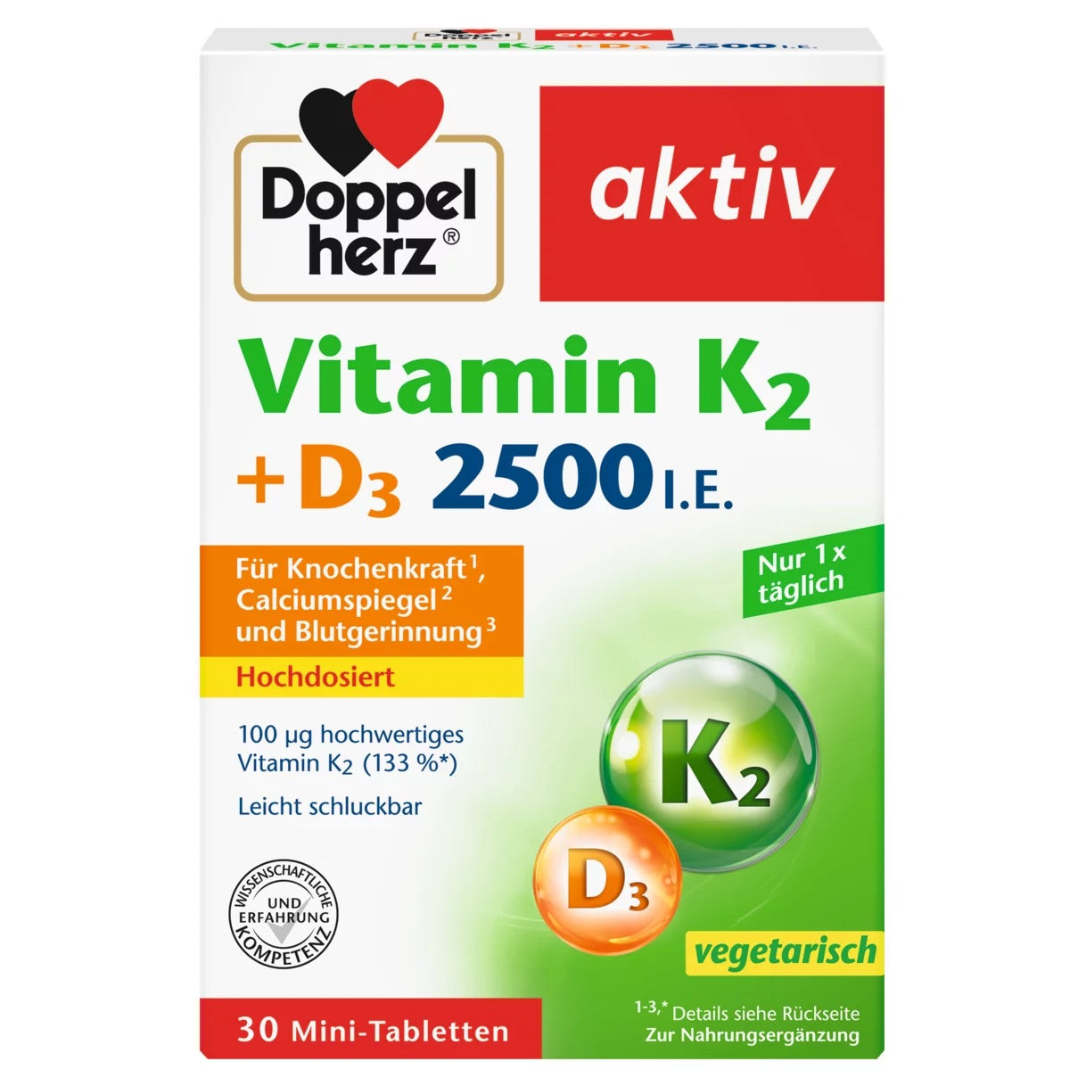 Doppelherz Βιταμίνη Κ2 + D3 30 τεμάχια, 13,1 g