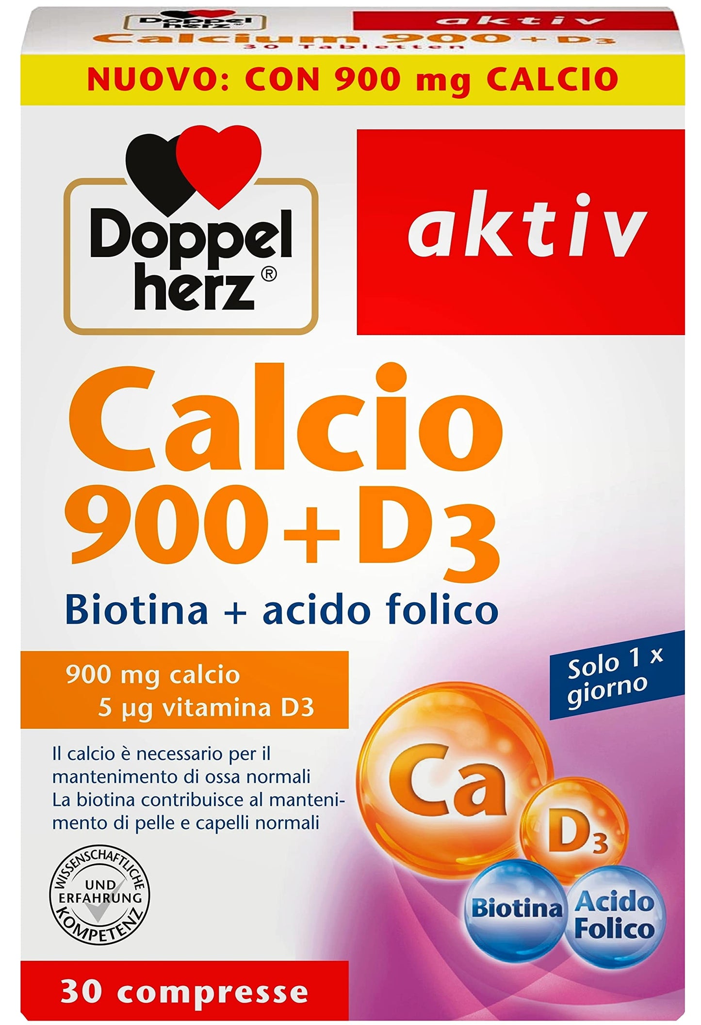 Doppelherz Calcium 900 + D3 δισκία 80 τεμάχια, 205,6 γρ