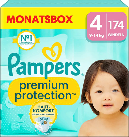 Pampers Πάνες Premium προστασία μέγεθος 4 Maxi (9-14 kg), , 174 τεμάχια