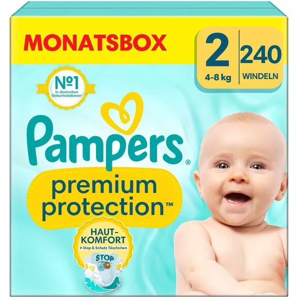 Pampers Πάνες Premium Protection New Baby Size 2 mini (4-8 κιλά), , 240 τεμ