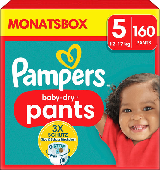 Pampers Βρεφικό παντελόνι Baby Dry μέγεθος 5 Junior (12-17 kg), 160 τεμάχια