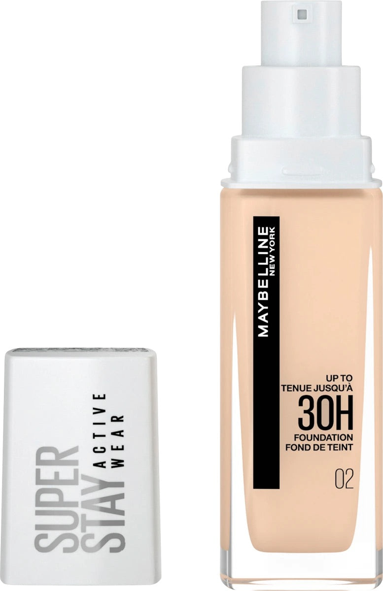 Maybelline New York Foundation Super Stay Active Wear 02 Naked Ivory, 30 ml