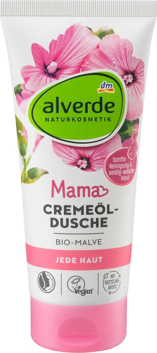 Alverde Mama cream oil shower organic mallow, 200 ml