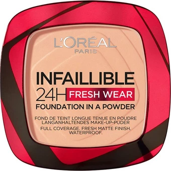 L'oreal Paris Foundation Powder Infallible 24H Fresh Wear 180 Rose Sand, 9 g