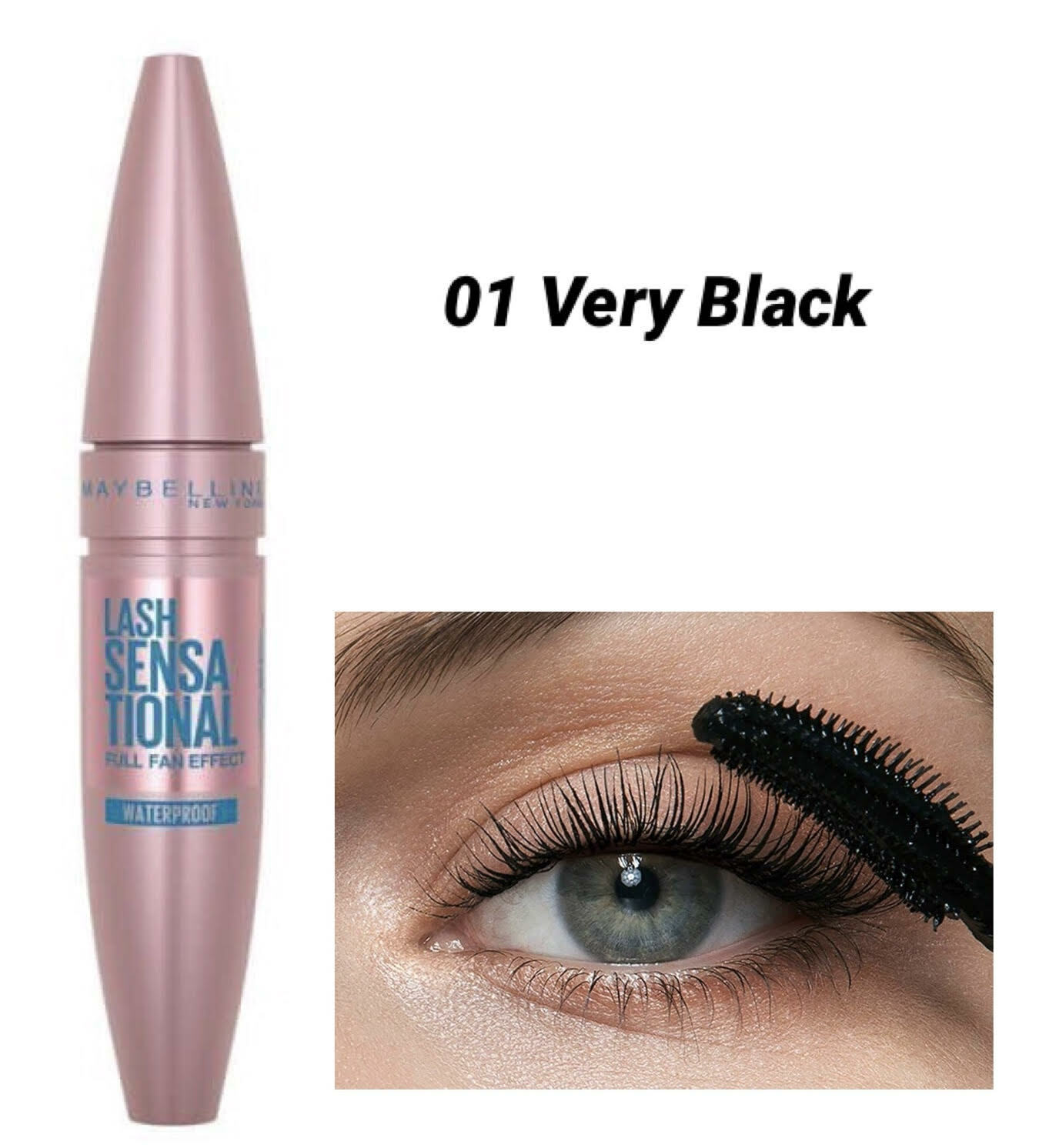 Maybelline New York Mascara Lash Sensational Full Eyelash Fan Waterproof Very Black, 9,5 ml